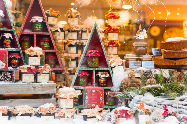 display of christmas preserves