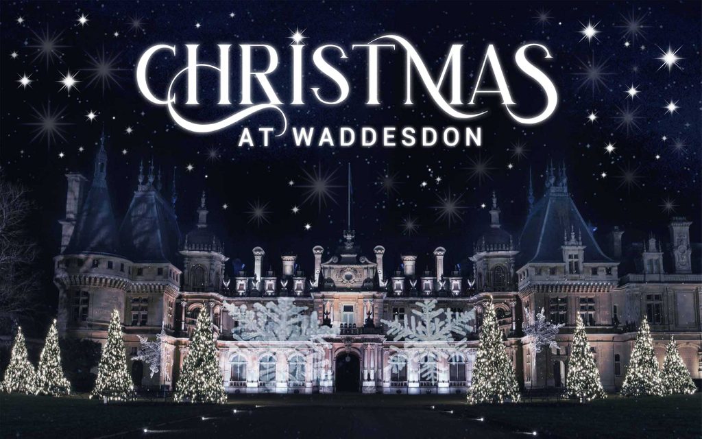 Christmas at Waddesdon lit up with snowflakes